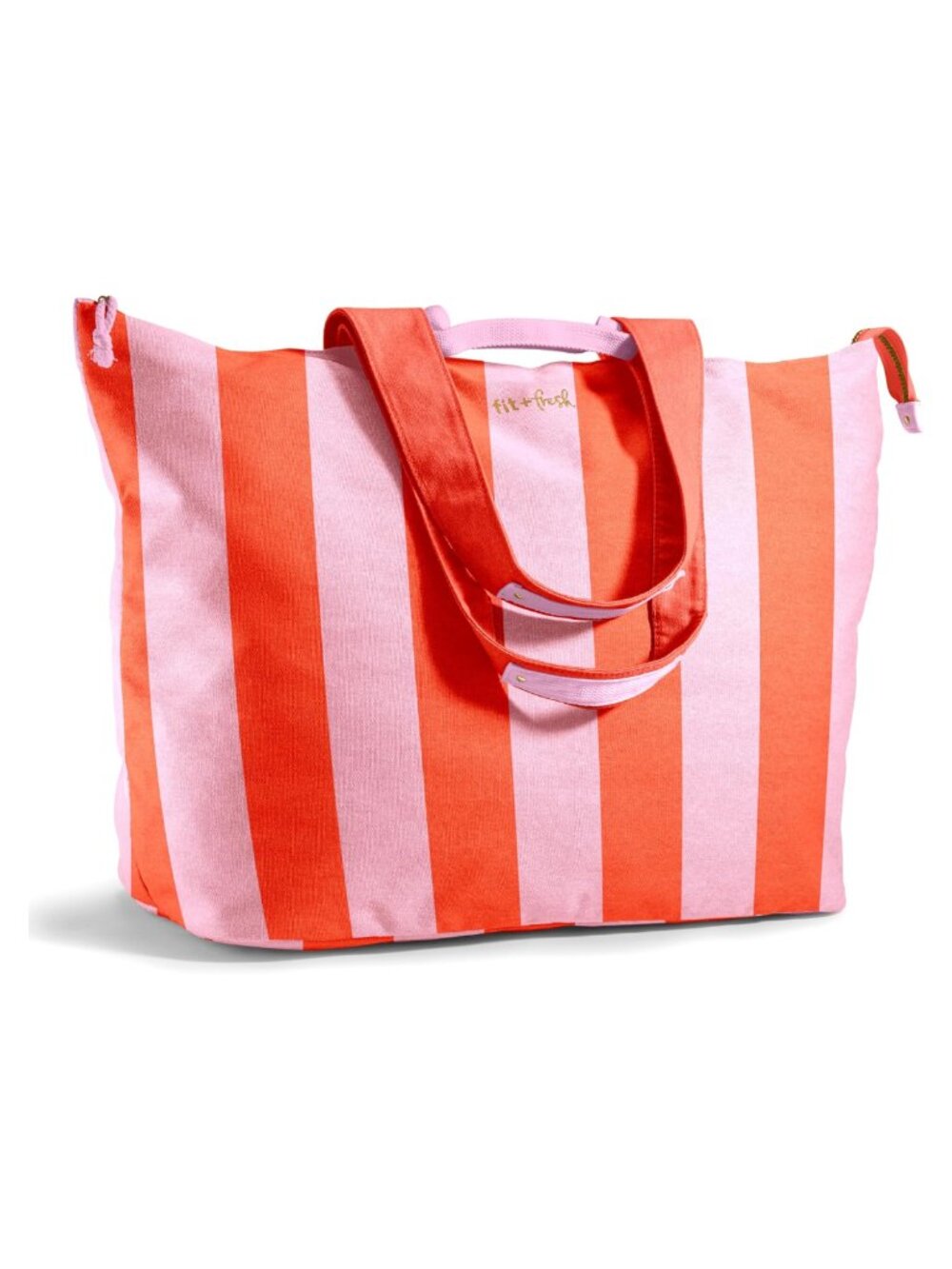 Oversized XL Beach Travel Tote Bag with Zip-Top Water-Resistant Canvas